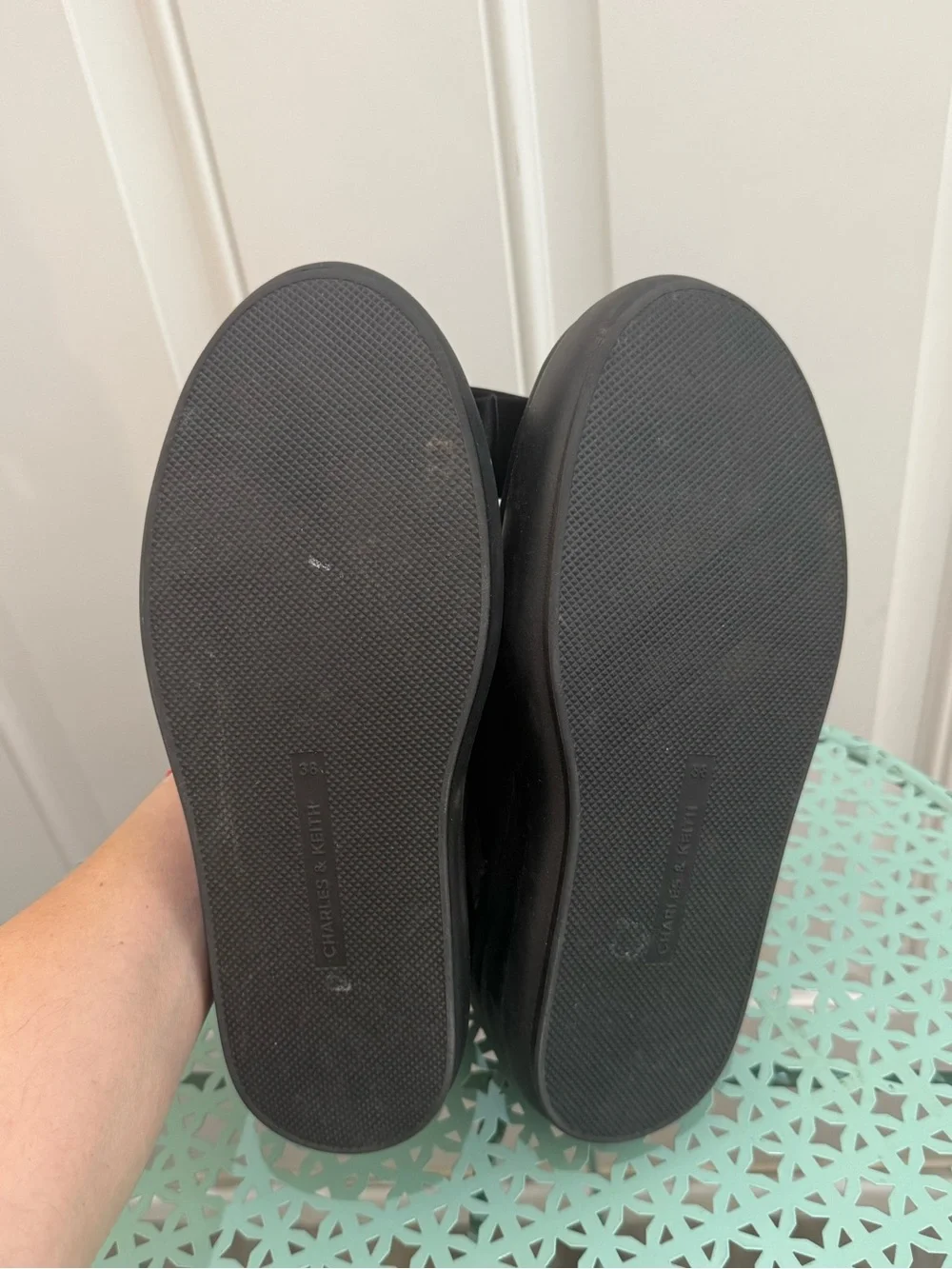 Charles & Keith Black Brantley Bow Platform Mary Janes - 38 (7.5)